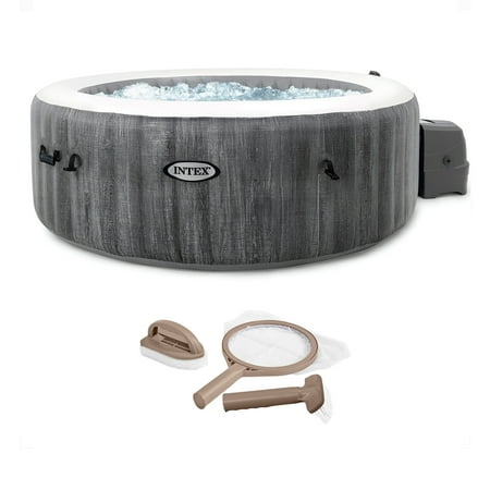 INTEX PureSpa Plus Greywood Inflatable Hot Tub Jet Spa with Accessory Kit