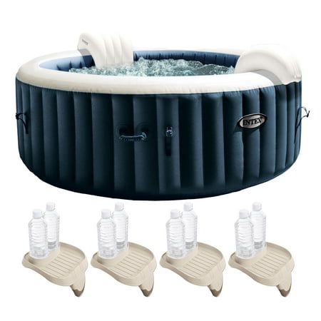 Intex PureSpa Plus Portable Inflatable Spa & Attachable Snack Tray (4 Pack)