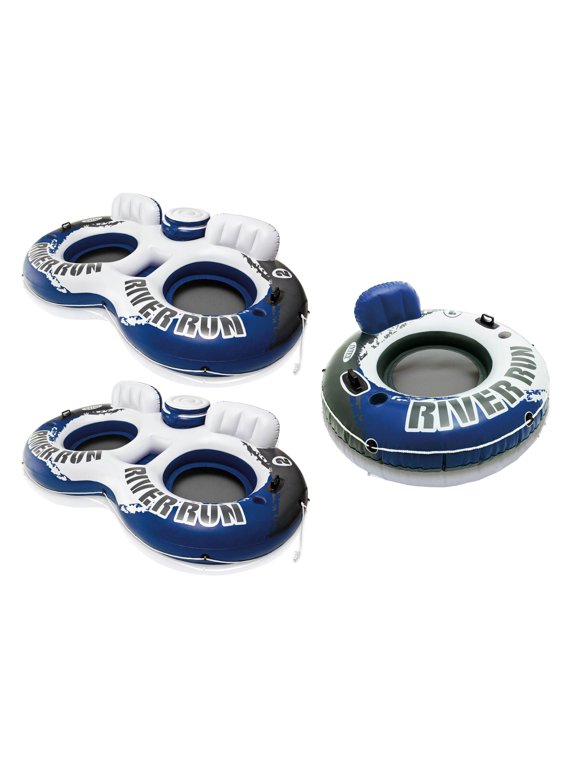 River Run 2 Inflatable Floating Lounge, 2 Pack & River Run 1 Float