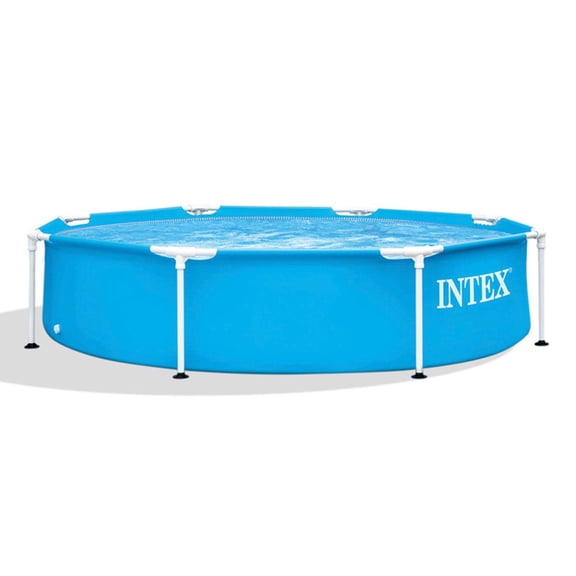 INTEX Round Metal Frame 8ft x 20in Above Ground Swimming Pool Set, Blue
