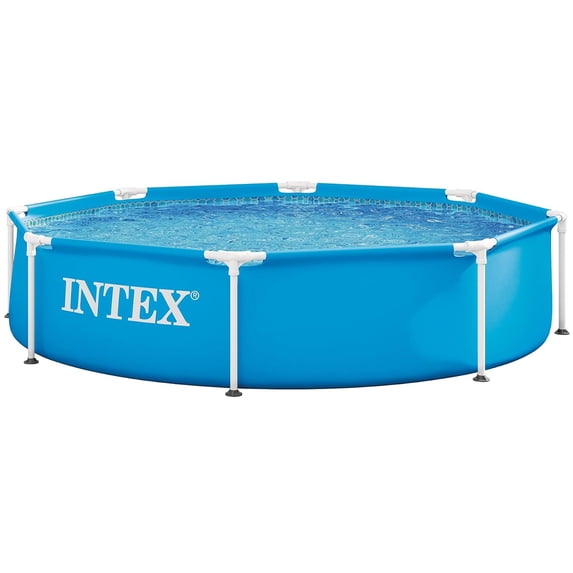 Intex: Metal Frame Pool - 8' x 20" - Above Ground Swimming, Puncture-Rust Resistant, Easy T-Joint Setup, Outdoor Family Water Play, 483 Gal, 28205EH