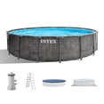 thumbnail image 1 of INTEX Round Prism Frame 15ft x 48in Above Ground Swimming Pool Set w/ Pump, 1 of 8