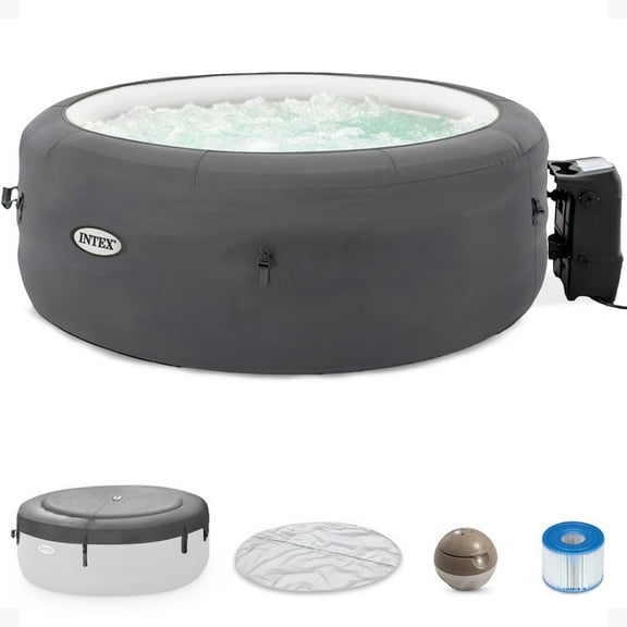 INTEX SimpleSpa Bubble Massage 4 Person Inflatable Hot Tub Spa w/ Jets