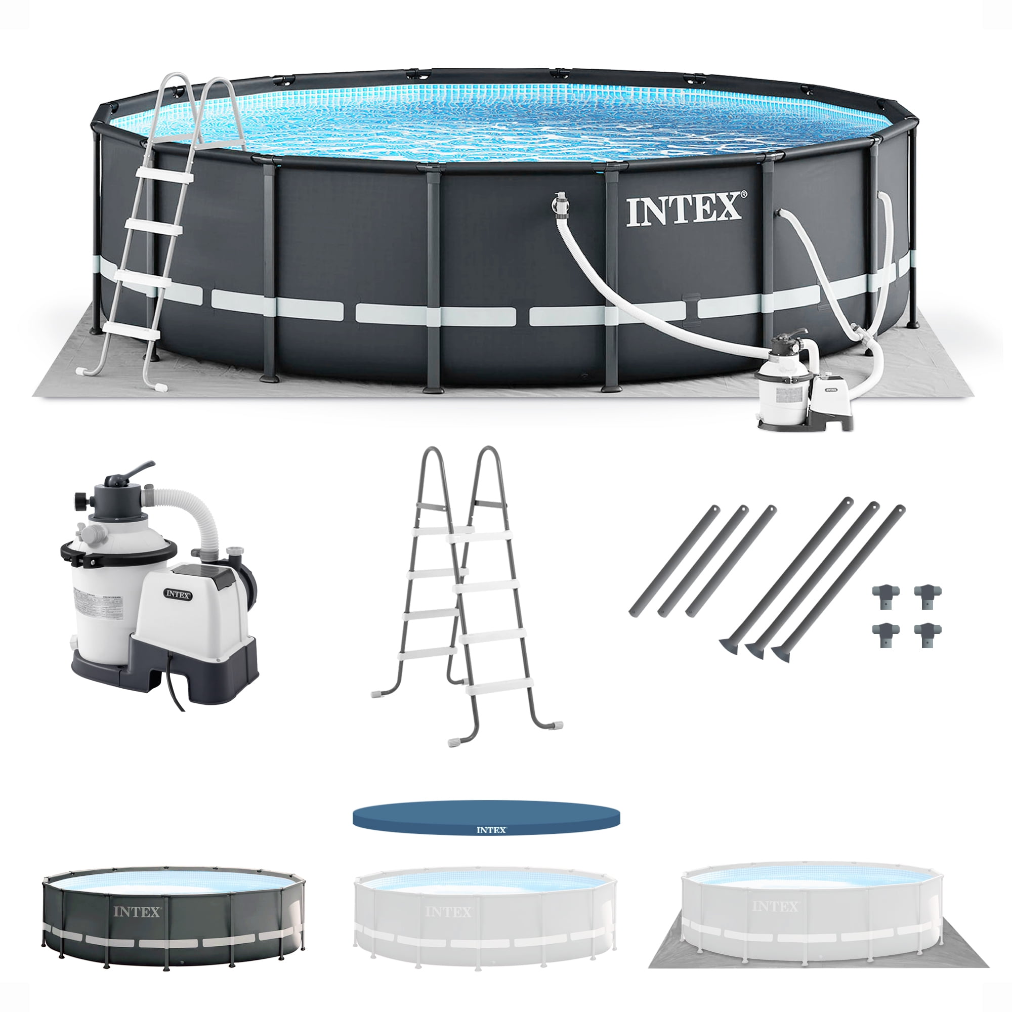 Intex 14′ x 48″ Ultra XTR Round Frame Above Ground Swimming Pool with