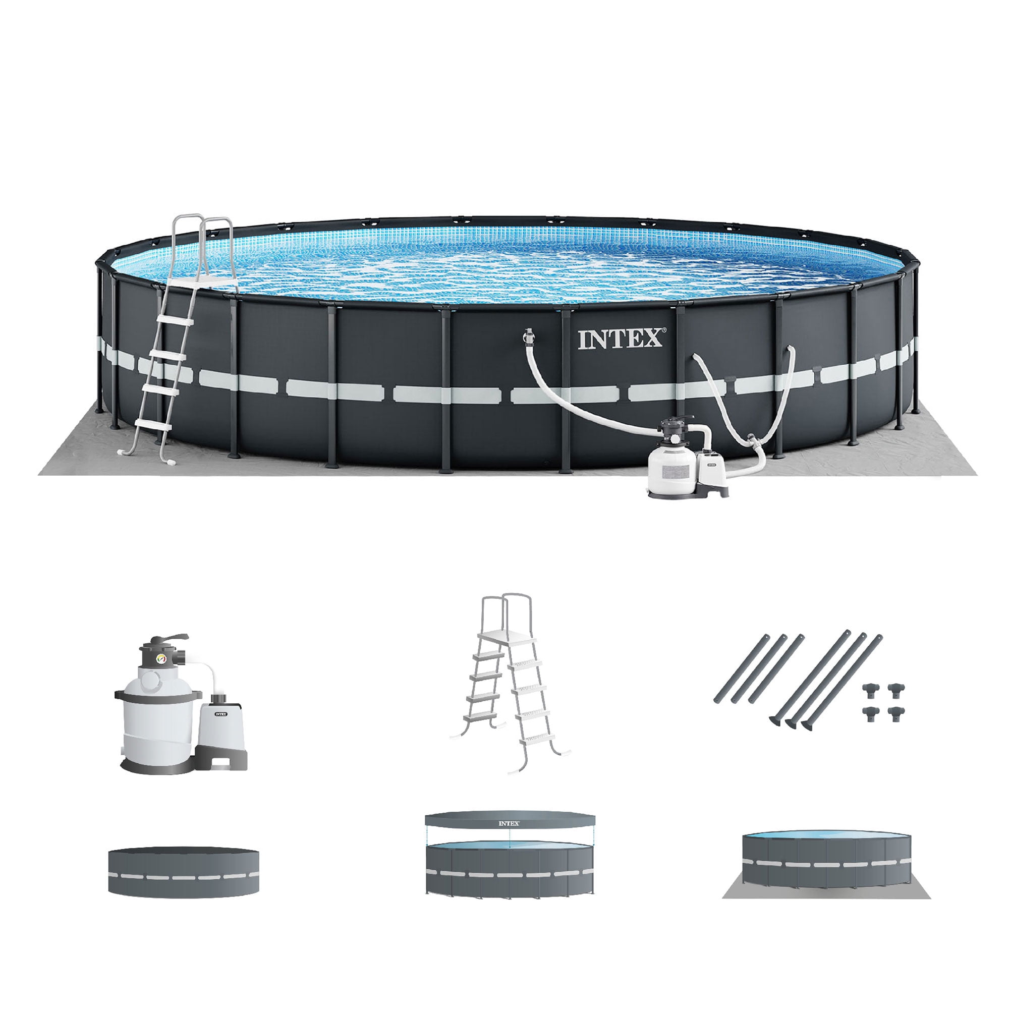 Intex 24ft Round Above Ground Pool with Pump and Filter
