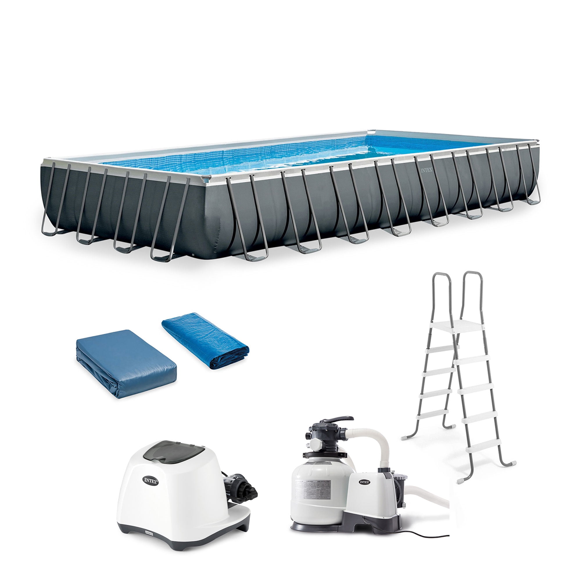 INTEX Ultra XTR 32 x 16 x 52 Rectangular Above Ground Pool Set w/ Filter Pump