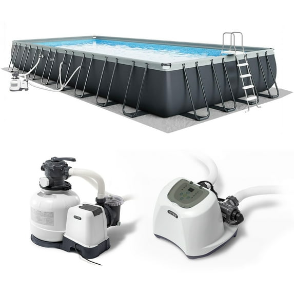 INTEX 32ft x 16ft x 52in Ultra XTR Above Ground Pool & Krystal Clear Saltwater System
