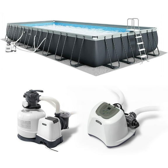 INTEX 32ft x 16ft x 52in Ultra XTR Above Ground Pool & Krystal Clear Saltwater System
