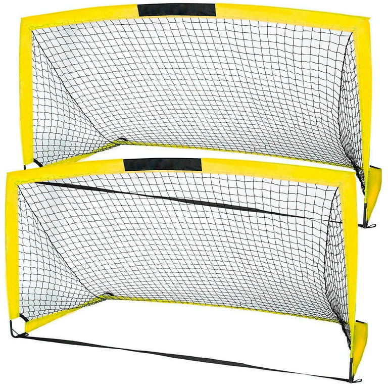 INTEY 6'x4' Soccer Goals, Set of 2 Foldable Soccer Nets for Backyard for  Kids and Teens,Yellow 