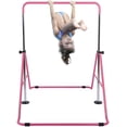 thumbnail image 1 of INTEY Expandable Gymnastics Bars,Adjustable Height Gymnastic Horizontal Bars,Junior Training Bar Children Folding Training Monkey Bars for Kids, Pink, 1 of 8