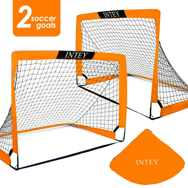 INTEY Portable Set of 2 Soccer Goals, 4x3ft Folding Soccer for Backyard