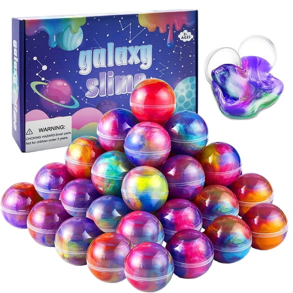 INTIGE 24/36 Pack Spherical Glue Pre-made Slime, Galaxy Slime Ball, Soft DIY Toys Stretchy and Non Sticky Stress Relief