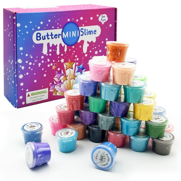INTIGE 24/45 Pack Bucket Slime Set, 30ml Slime KIt, Stress-relieving and Fun, Smooth To The Touch, Rich in Colors