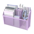 thumbnail image 1 of INTIGE 3-Grid Metal Magnetic Storage Box with Pen Holder, Metal Organization Basket, Purple, 1 Pcs, 1 of 6