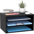 thumbnail image 1 of INTIGE 3-Tier Wood Desktop Organizer with Paper Storage, Mail Sorter & File Holder, Black, 1 of 6