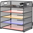 thumbnail image 1 of INTIGE 5-Tier Desk File Organizer & Paper Sorter Organizer with Handle, Gray, 1 of 6