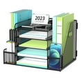 thumbnail image 1 of INTIGE 5-Tier Metal Mesh Desk Organizer with 2 File Holder, Paper Organizer, Black, 1 of 5