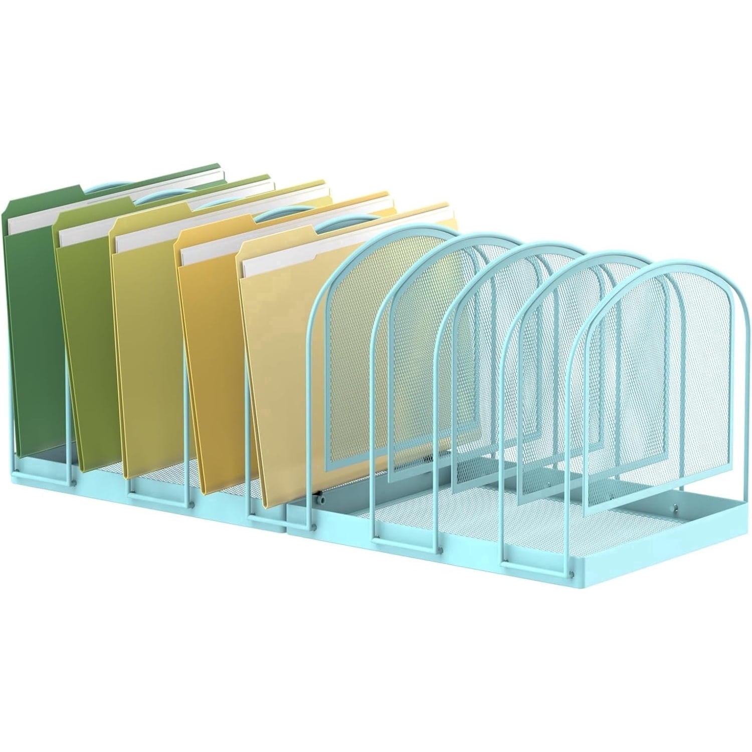 INTIGE File Organizer 9-Section Mesh Desk Organizer, Upright File Organizer Desktop Organizer File Sorter, File Folder Holder for Office Supplies