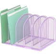 thumbnail image 1 of INTIGE File Organizer for Desk, 5-Section Mesh Desk Organizer, Vertical File Holder Desktop Organizer File Sorter, File Folder Holder for Office Supplies, 1 of 6