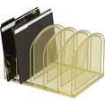 thumbnail image 1 of INTIGE 5-Compartment Desk File Organizer, Mesh Vertical Holder Desktop Paper Organizer, File Holder for Office Supplies, 1 of 6
