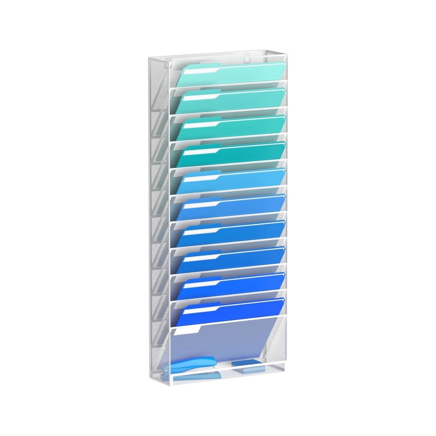 INTIGE Hanging File Organizer Wall File Holder, Wall Organizer for Papers, Folders, Magazines, Office Organization