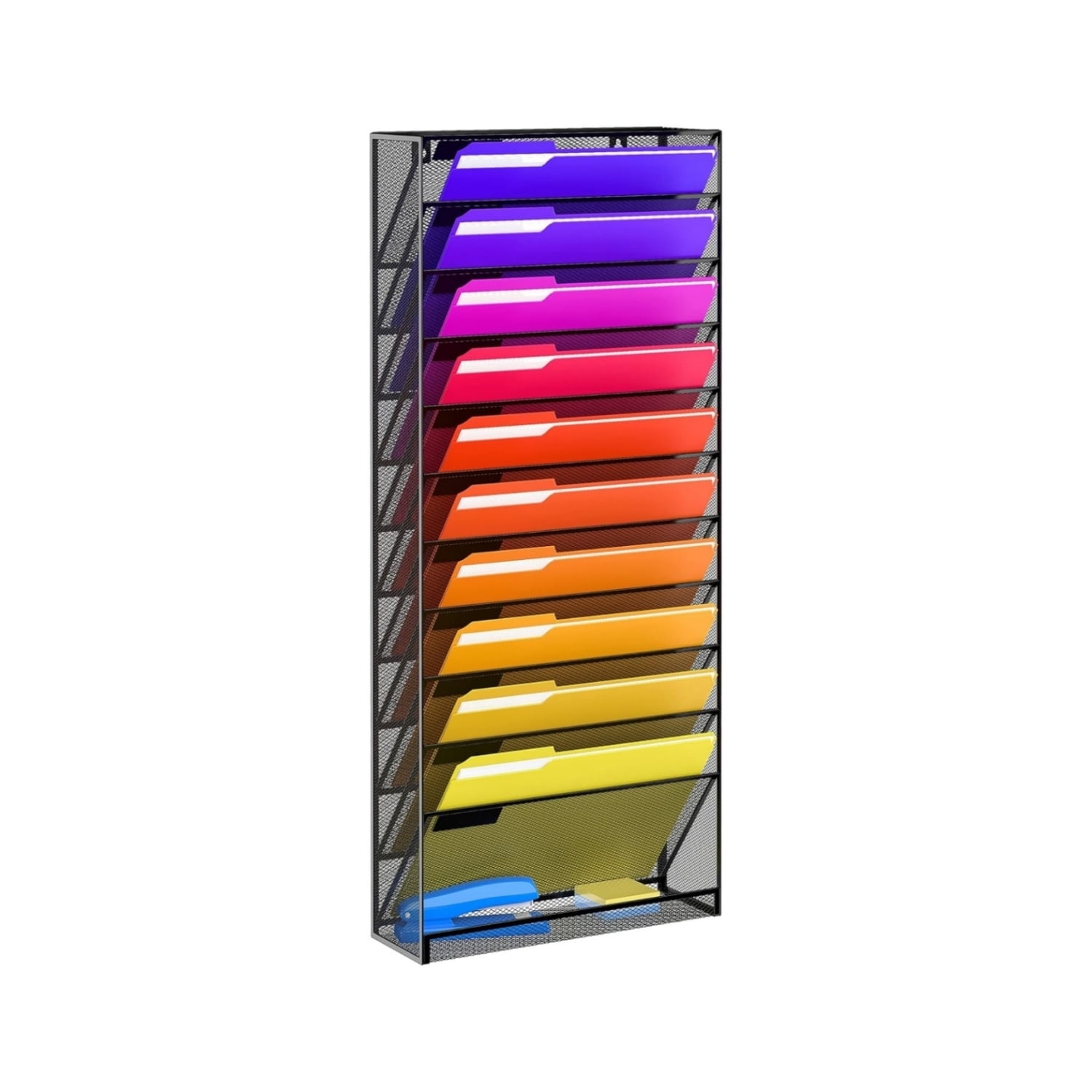 INTIGE Hanging File Organizer Wall File Holder, Wall Organizer for Papers, Folders, Magazines, Office Organization