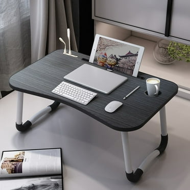 INTIGE Ultra Large Portable Laptop Bed Table-Multi Functional Tray Holder with Cup Holder And Drawer, USB, Fan