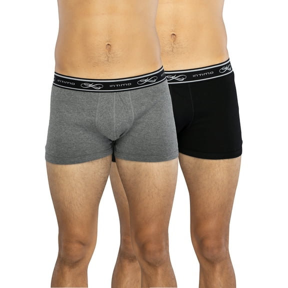 INTIMO Men's Adult 2 Pairs Quality Boxer Brief Underwear