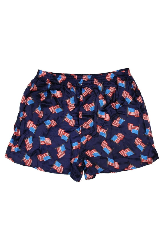 INTIMO Men's American Flag Silk Boxer Short