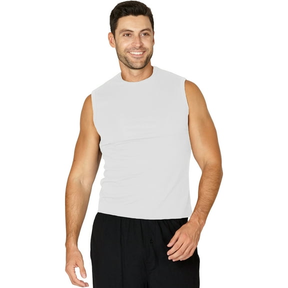 INTIMO Mens Solid Muscle SleevelessTop Shirt