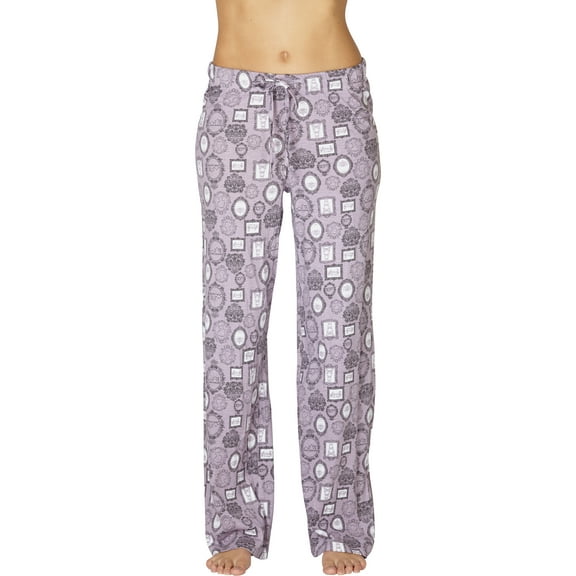 INTIMO Womens' All-Over Print Picture Frames Graphic Cotton Sleep Lounge Pajama Pant Sleepwear
