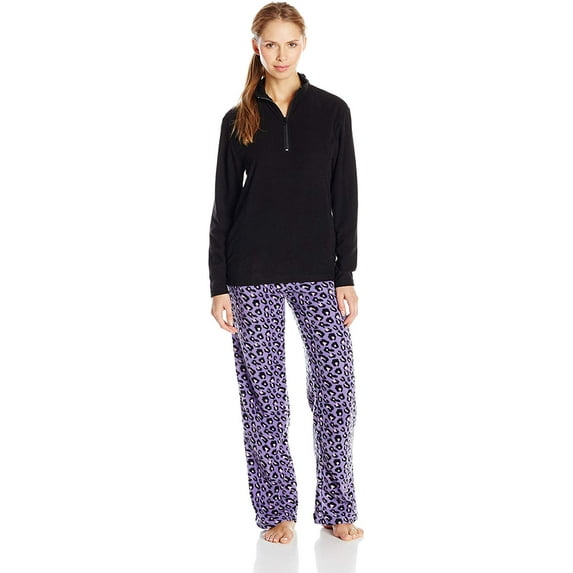 INTIMO Womens Microfleece Two-Piece Set, Animal, Medium