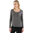 thumbnail image 1 of INTIMO Womens Ruffle Henley Pajama Sleep Top, 1 of 5