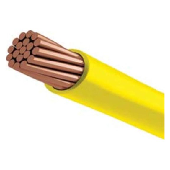 INTL 100ft Yellow Pure Copper Grounding Cable Stranded Wire 10AWG (#10 Gauge) THHN/THWN-2 Fire Retardant PVC insulation Electrical Ground Protection Earth Wire (100 feet, Yellow)