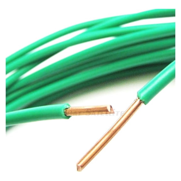 INTL - Pure Solid Bare Copper Grounding Wire, 10 AWG (#10 Gauge), THHN PVC , Satellite Antenna Electrical Ground Protection Earth Wire (50 feet, Green)