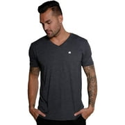 INTO THE AM V Neck T Shirts for Men - Fitted Short Sleeve Basic VNeck Undershirt Tees S - 4XL (Charcoal, XX-Large)