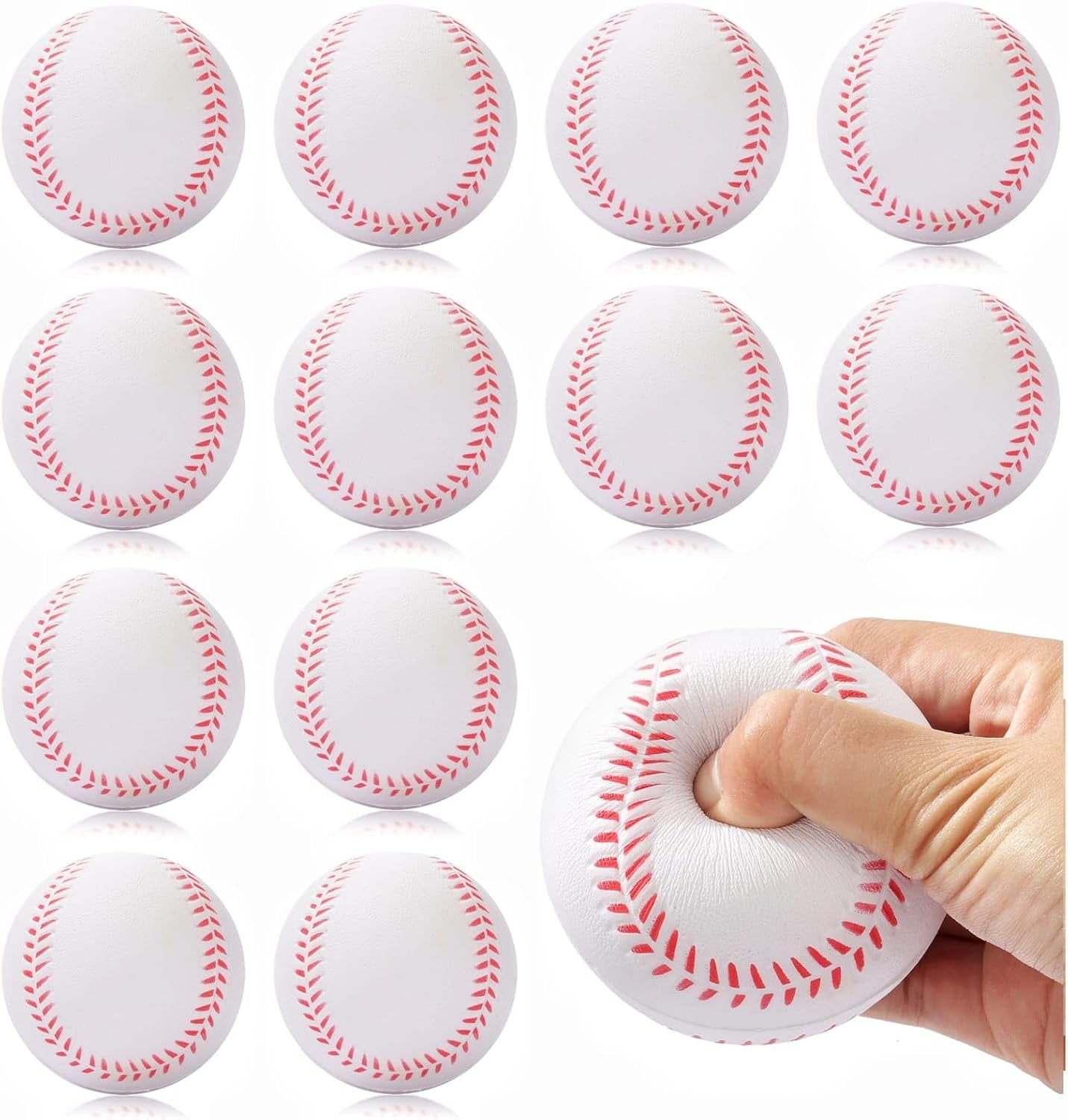 INTOWIND 12 Pack Foam Baseballs Softballs Foam Training Ball for Kids