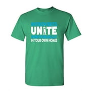 INTROVERTS UNITE - By Yourselves At Home - Unisex Cotton T-Shirt Tee Shirt, Green, XL