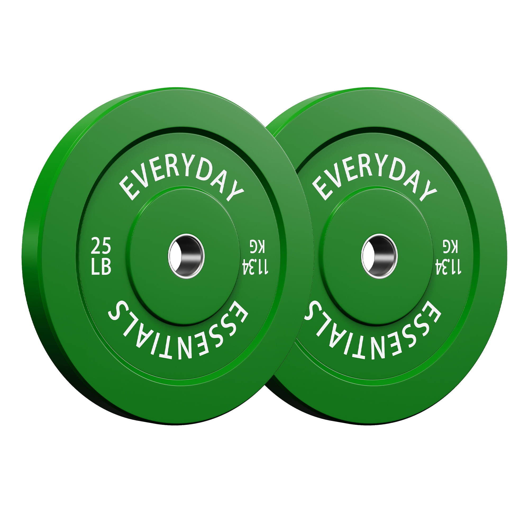 INTRTLOCKINGING TILES 25 LB Olympic Bumper Plate Pair, Rubber Weight Plates with 2-Inch Center Insert, Low-Rebound Design for Home Workouts and Weightlifting