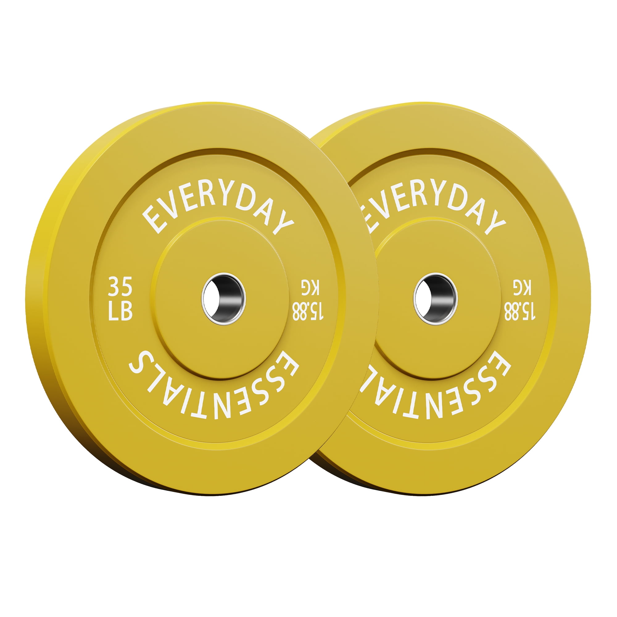 INTRTLOCKINGING TILES 35 LB Olympic Bumper Plate Pair, Rubber Weight Plates with 2-Inch Center Insert, Low-Rebound Design for Home Workouts and Weightlifting