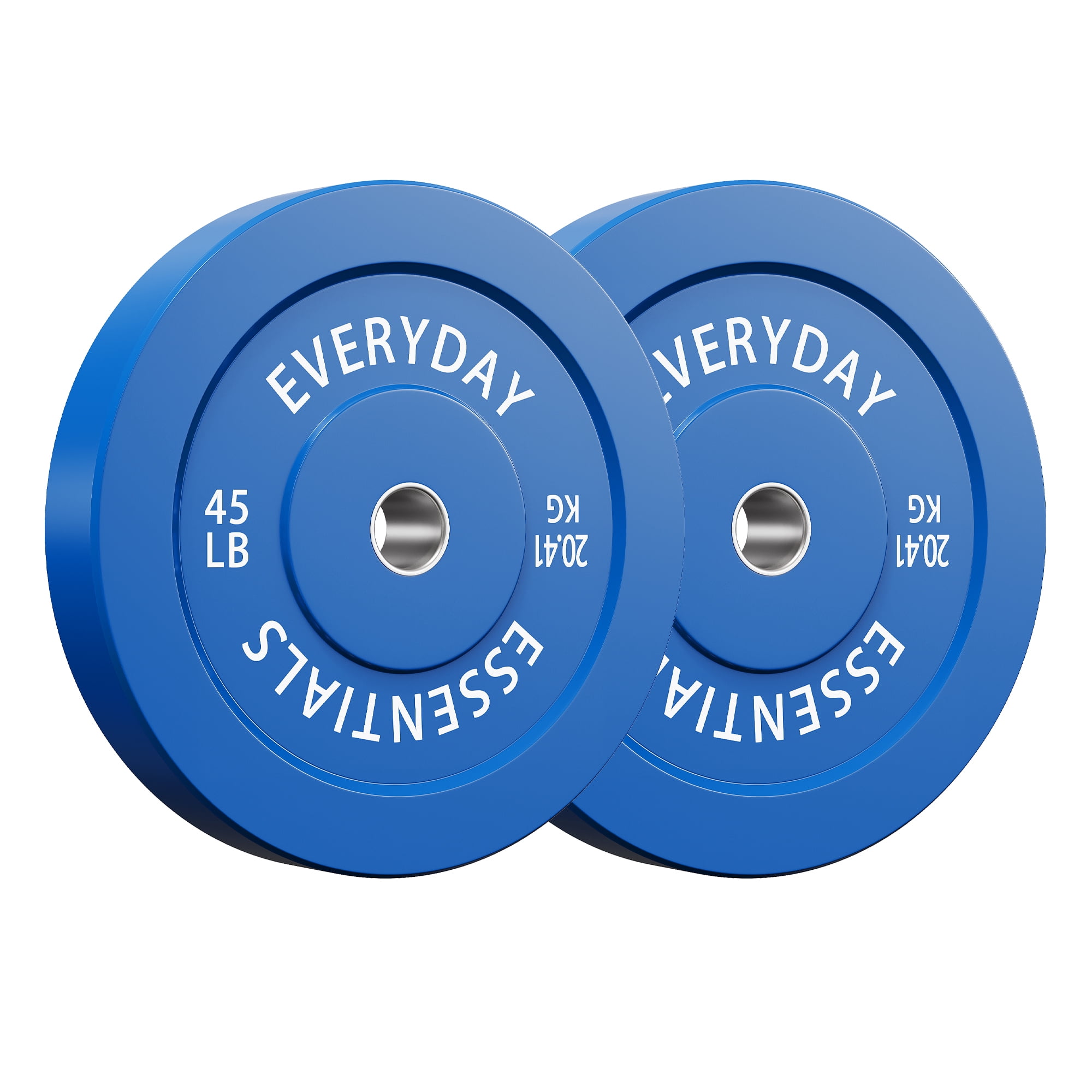 INTRTLOCKINGING TILES 45 LB Olympic Bumper Plate Pair, Rubber Weight Plates with 2-Inch Center Insert, Low-Rebound Design for Home Workouts and Weightlifting