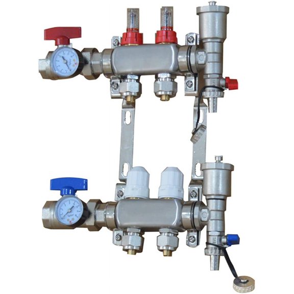 INTSUPERMAI 1/2" Radiant PEX Floor Heating Manifold Set Water Distributor 2 Loops