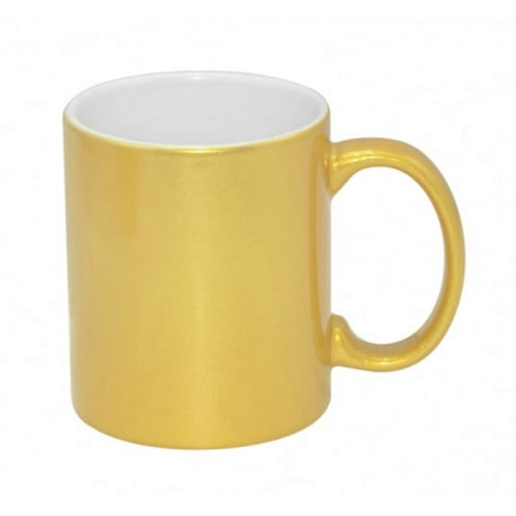 INTSUPERMAI 11oz Sublimation Shining Coated Ceramic Blank Mug Gold