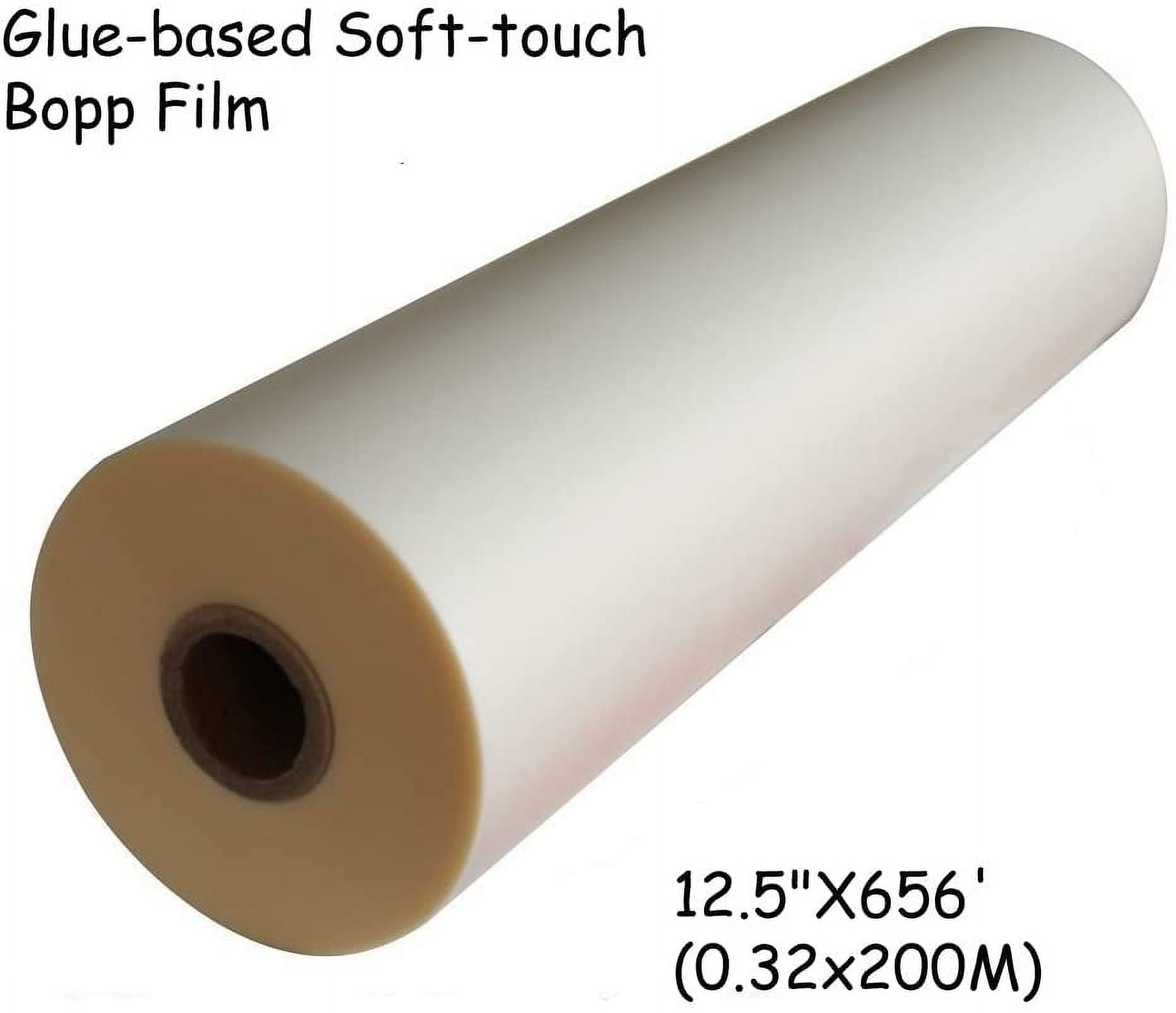 INTSUPERMAI 12.5"x656' BOPP Glue-Based Soft-Touch Laminating Film for Laminating Machine