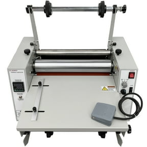 INTSUPERMAI 14In Steel Roller Laminator Hot Thermal and Cold Laminating Machine Double Sides Automatically and Foot Control Speed Adjustable