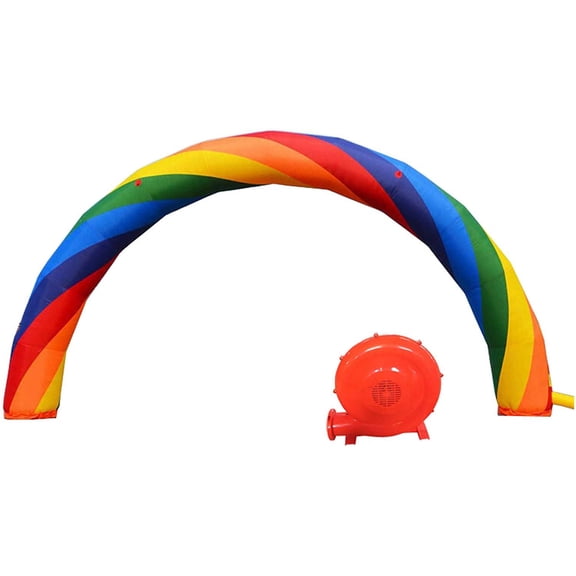 INTSUPERMAI 19.7ft Inflatable Rainbow Advertising Arch with Blower 44 Yards Length Fixed Rope for Wedding Ceremony Kindergarten