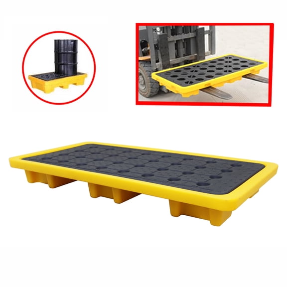 INTSUPERMAI 2 Drum Spill Containment Plastic Pallet Oil Barrel Leak Proof Platform