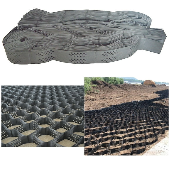 INTSUPERMAI 2" Ground Grid Subgrade Honeycomb Geocell HDPE Permeable Pavers 8.2X13.1ft