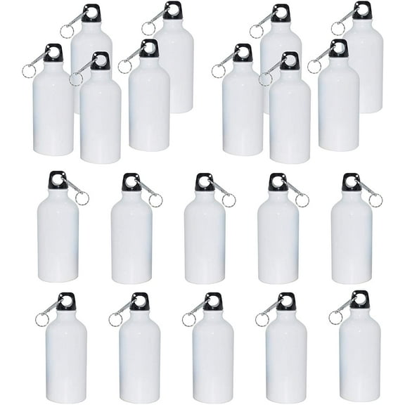 INTSUPERMAI 20PCS Blank Coated 500ml Aluminium Water Bottle Sport Bottle for Sublimation Heat Press Transfer Printing Crafts