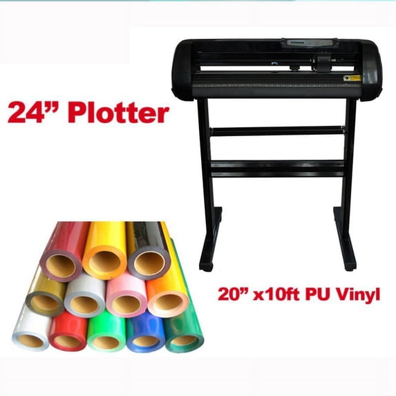 INTSUPERMAI 24" 500g Pressure Cutting Plotter Cutter Plotterm Transfer & 10ft PU Vinyl Kit